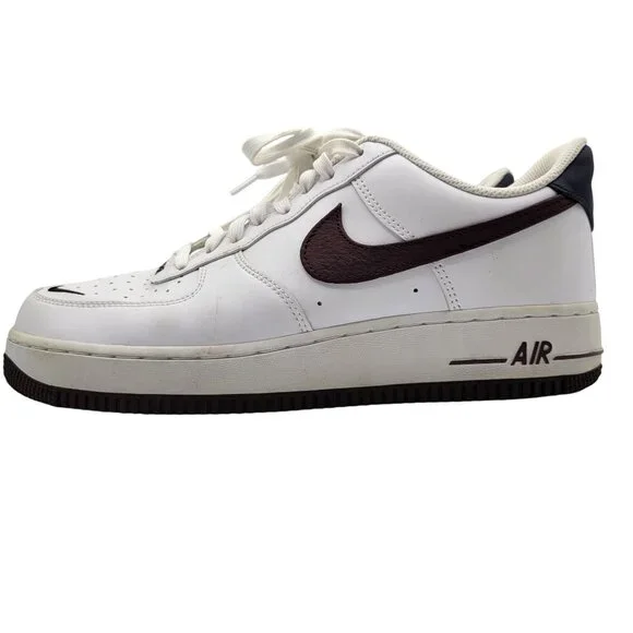 Nike Air Force 1 CJ8731 100 Low Mens Sneakers Size 10 White & Maroon - Picture 2 of 16